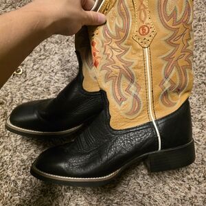 Black and Tan Leather Western Boots